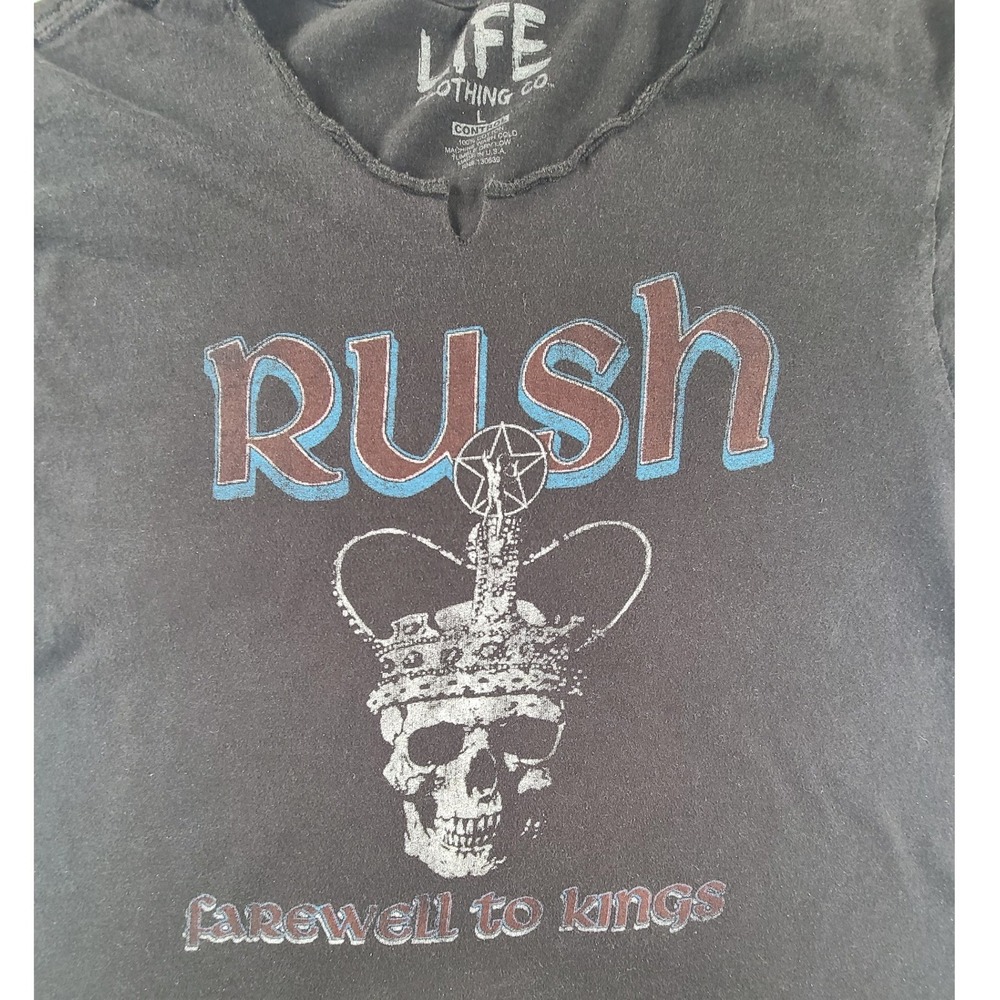 Life Clothing Co Rush A Farewell to Kings Band T-Shirt Mens Large Black Graphic